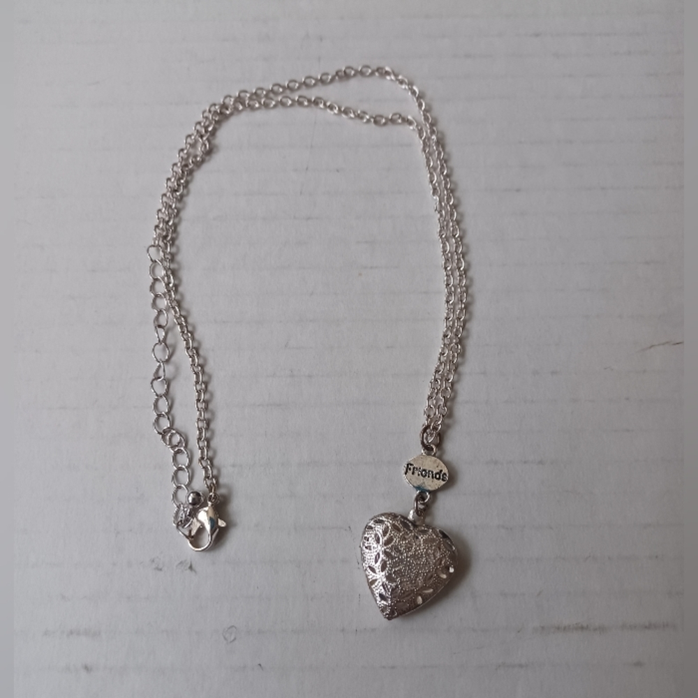 4/$80 New Silver Coloured "Friends" Heart Locket - 20 inch Chain
